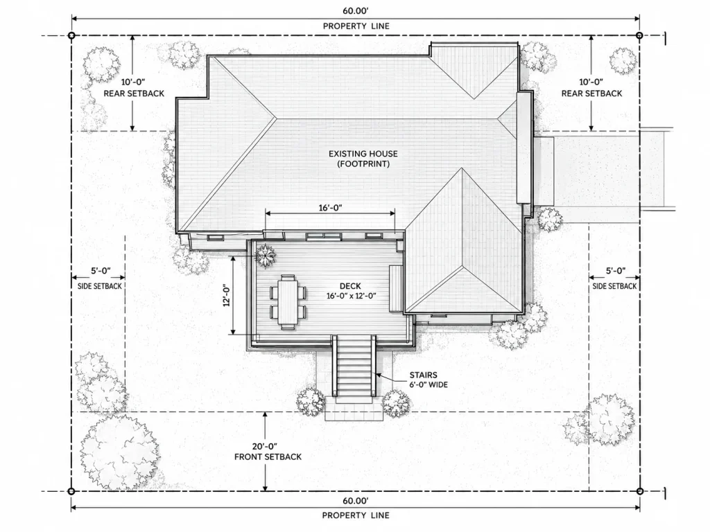 Permit-ready site plan drawing